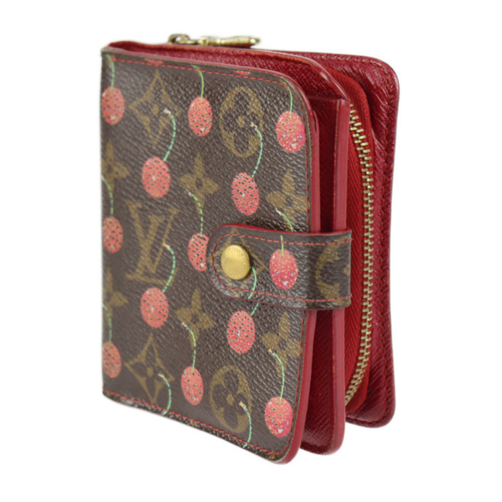 Louis Vuitton Compact Zip Cherry Wallet Brown Red - Picture 2 of 10